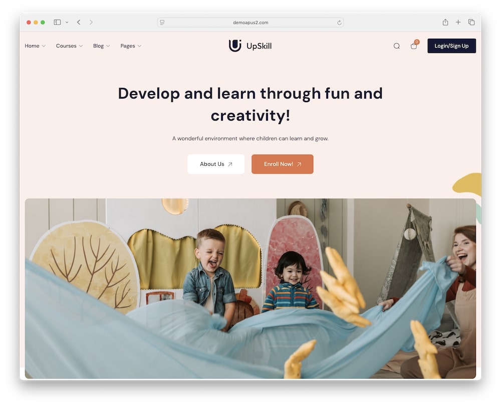 upskill wordpress theme test