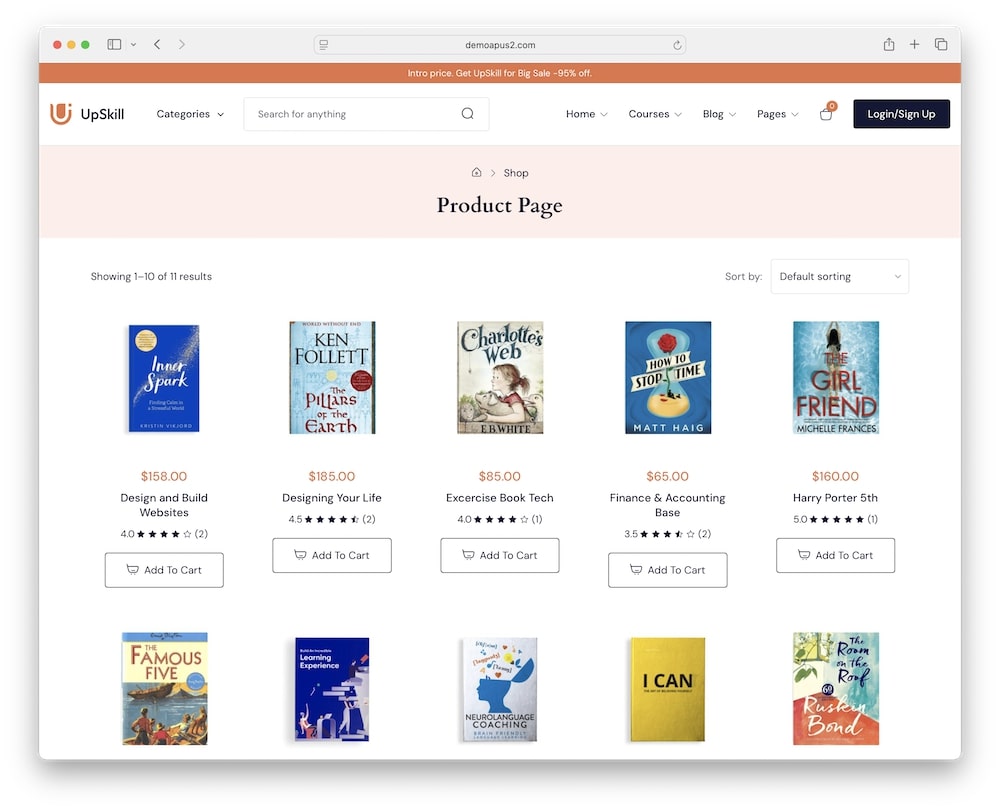 upskill wordpress theme woocommerce support