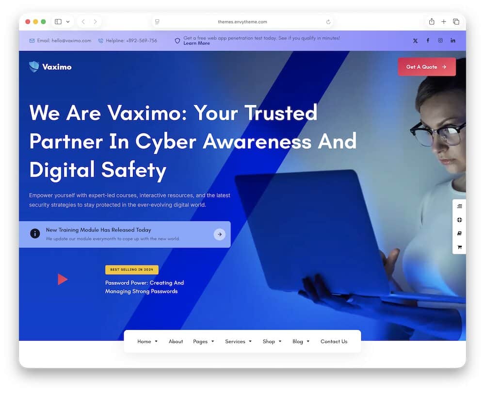 vaximo cyber security wordpress theme