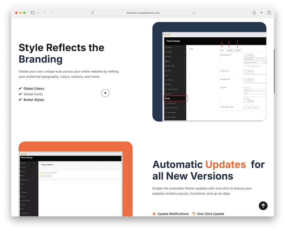 vendy wordpress theme advanced theme options