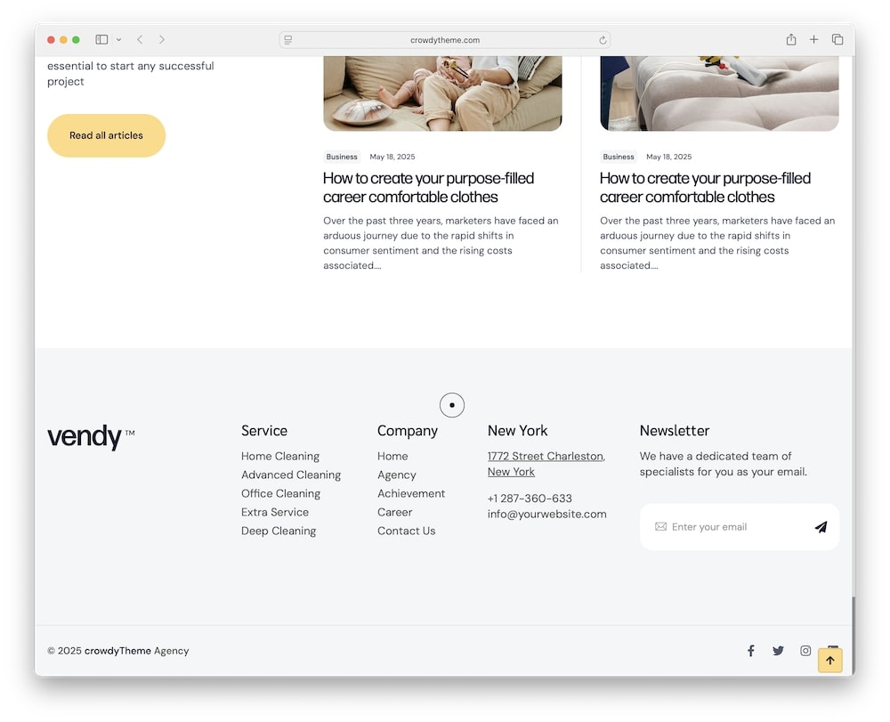 vendy wordpress theme header and footer builder