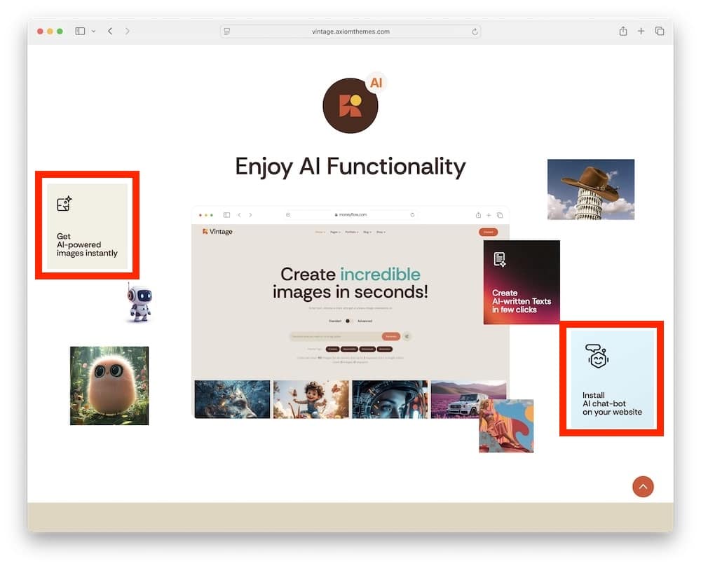 vintage wordpress theme with ai integration
