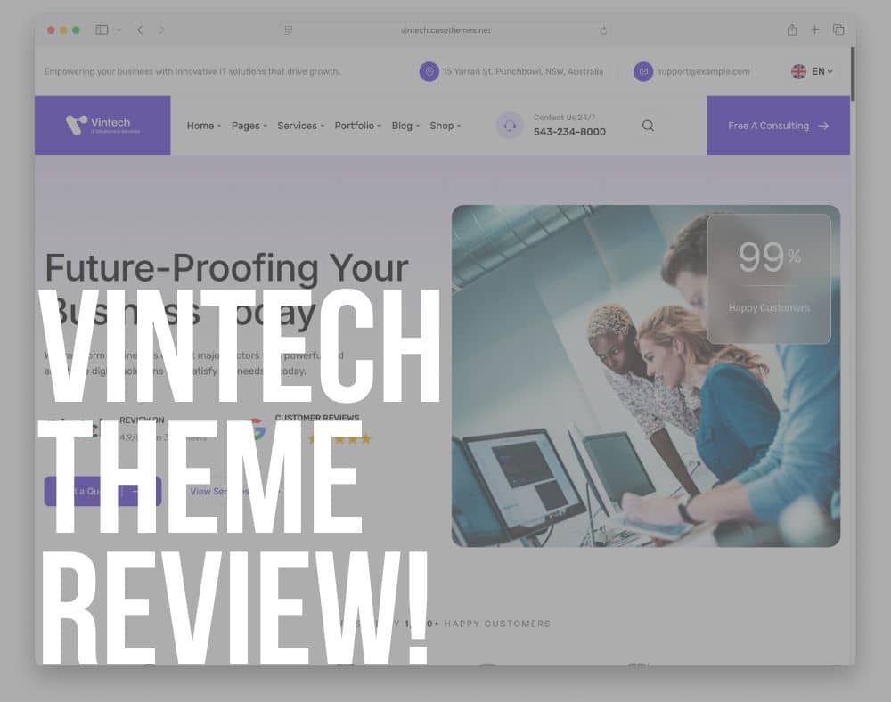 vintech wordpress technology and it solutions theme review