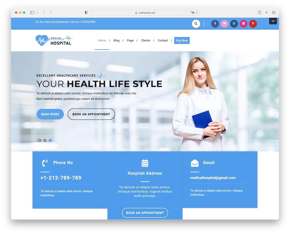 vw medical care free wp theme