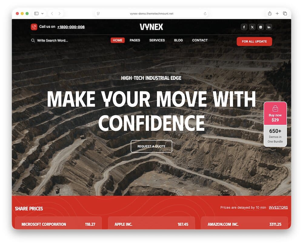 vynex mining wordpress theme