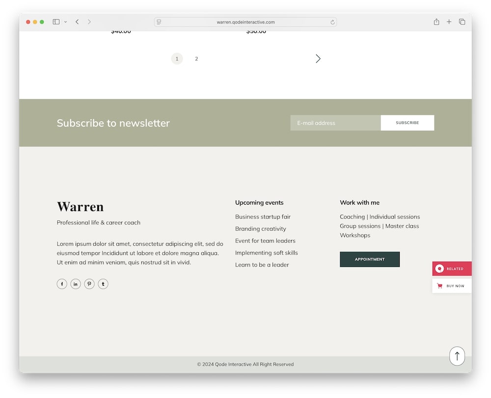warren wordpress theme design and customization