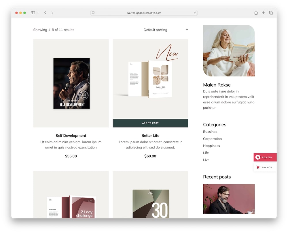 warren wordpress theme woocommerce support