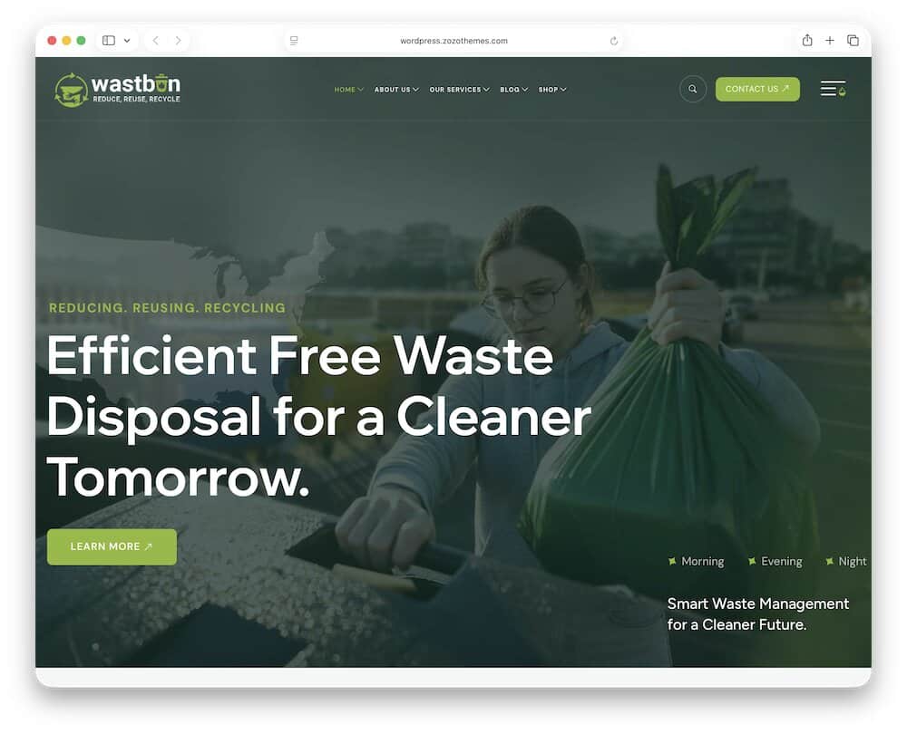 wastbin waste removal wordpress theme