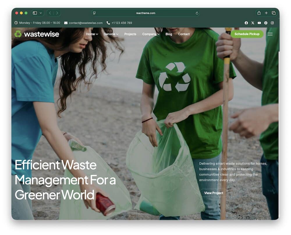 wastewise recycling wordpress theme