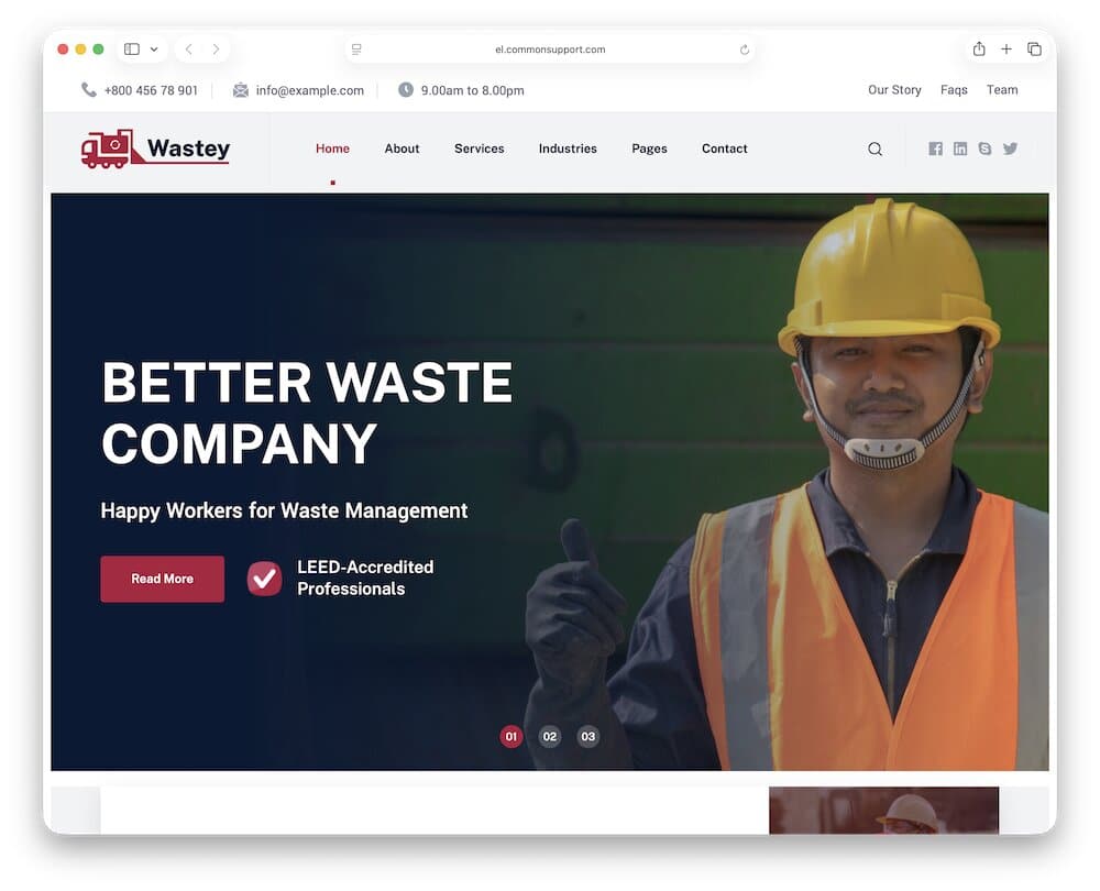 wastey waste removal wordpress theme
