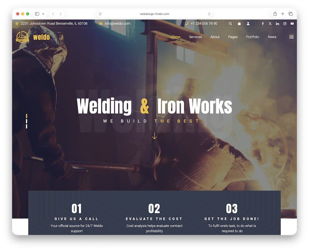 weldo welding wordpress theme