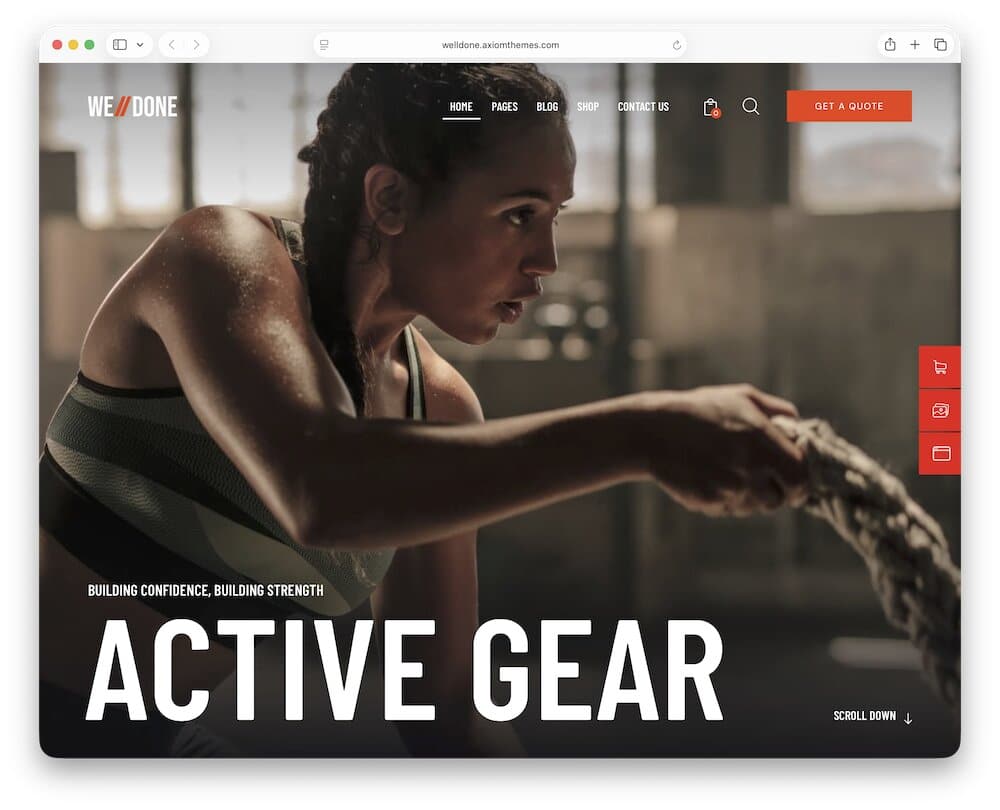 welldone sports store wordpress theme