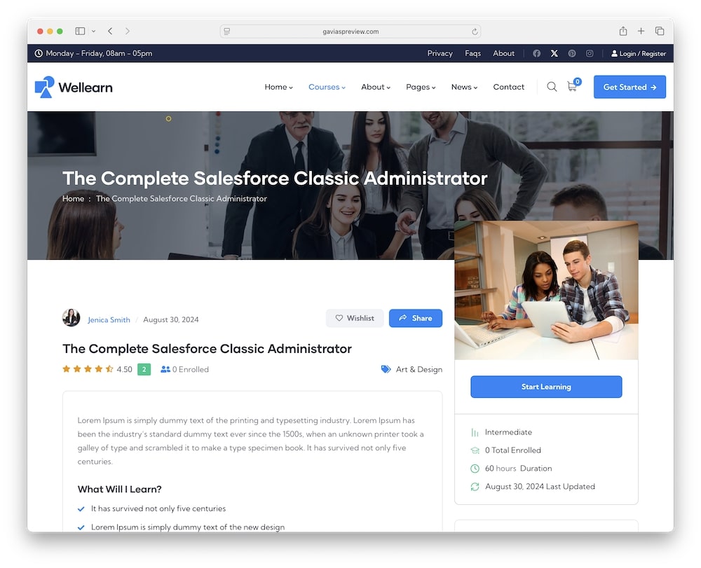 wellearn wordpress theme tutor lms integration
