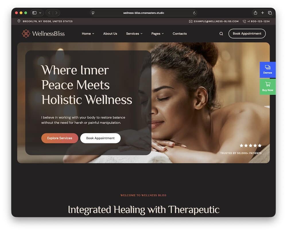 wellness bliss massage salon wordpress theme