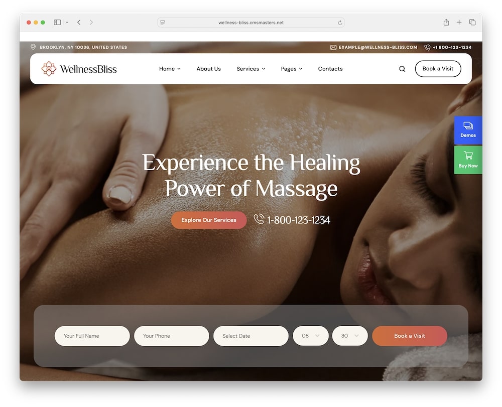 wellness bliss wordpress theme for massage salons and spas