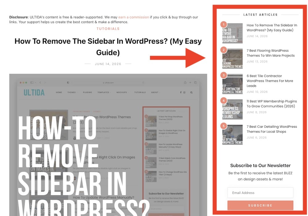 why remove the sidebar in wordpress