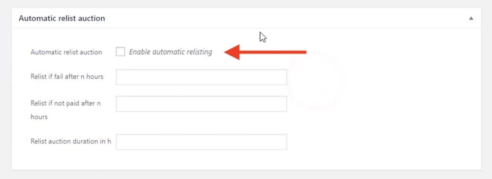 woocommerce simple auctions plugin auto relisting