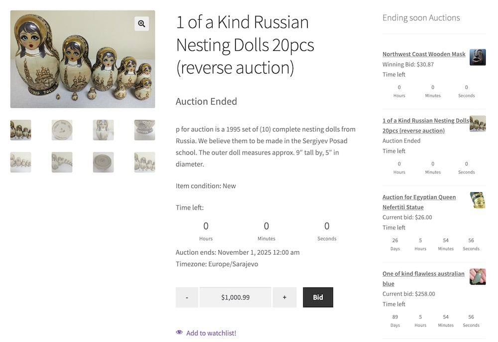woocommerce simple auctions plugin multiple auction types
