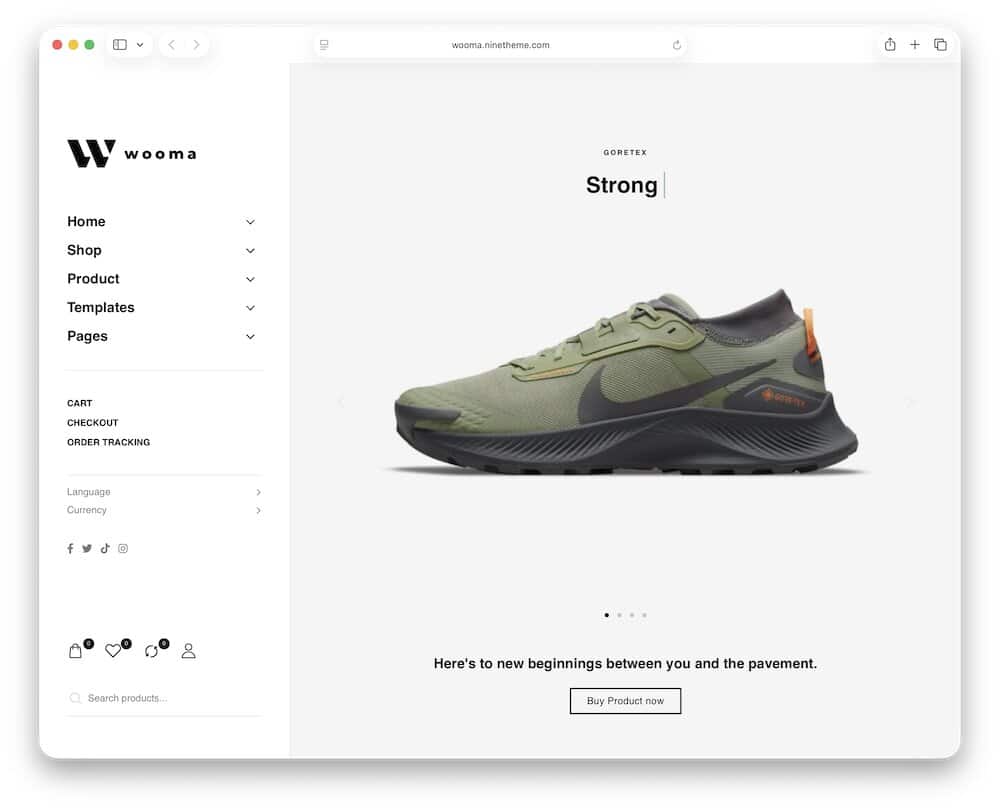 wooma shoe store wordpress theme