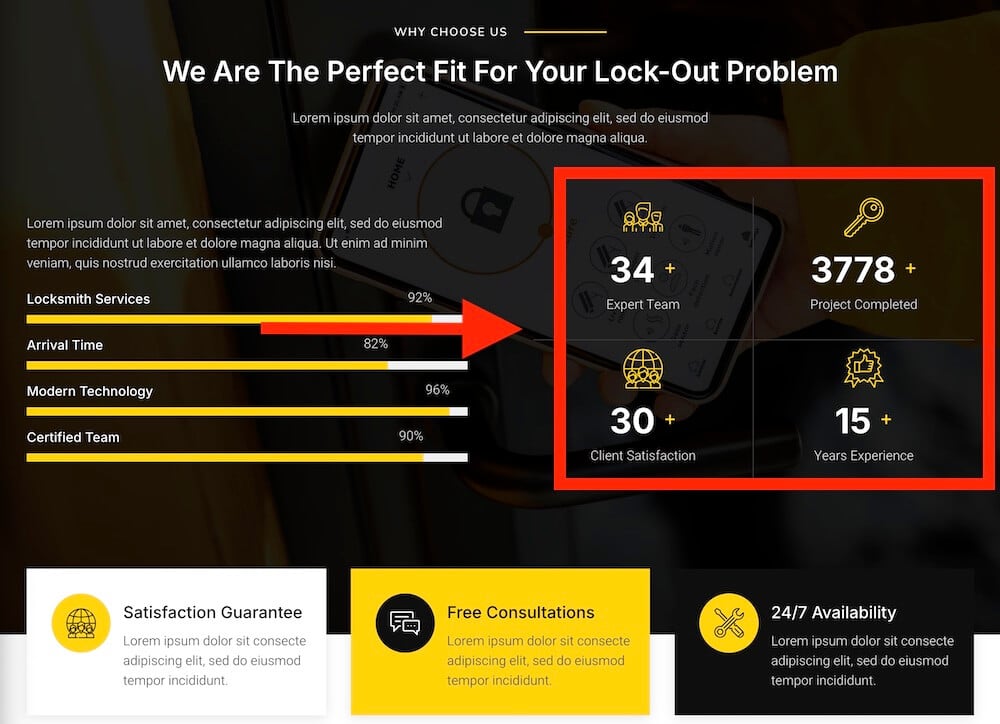 wordpress locksmith theme trust elements