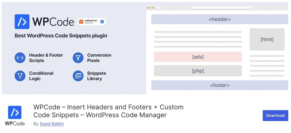 wpcode insert headers and footers wordpress plugin