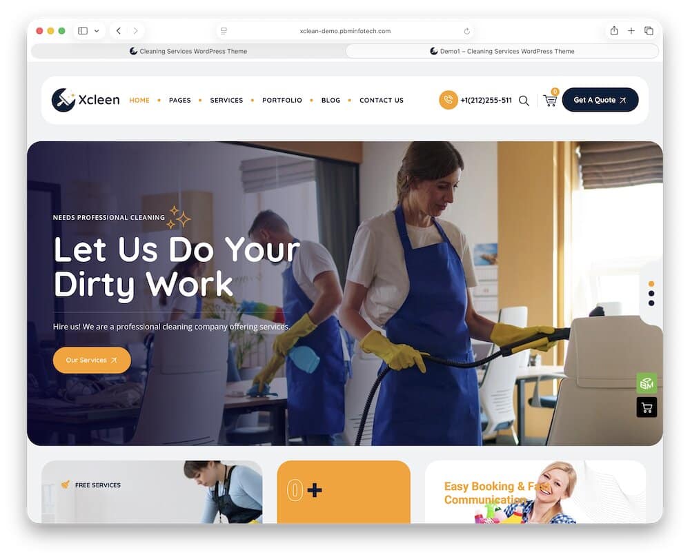 xcleen window cleaning wordpress theme