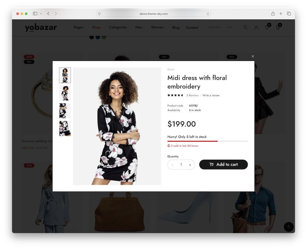 yobazar theme product quick view