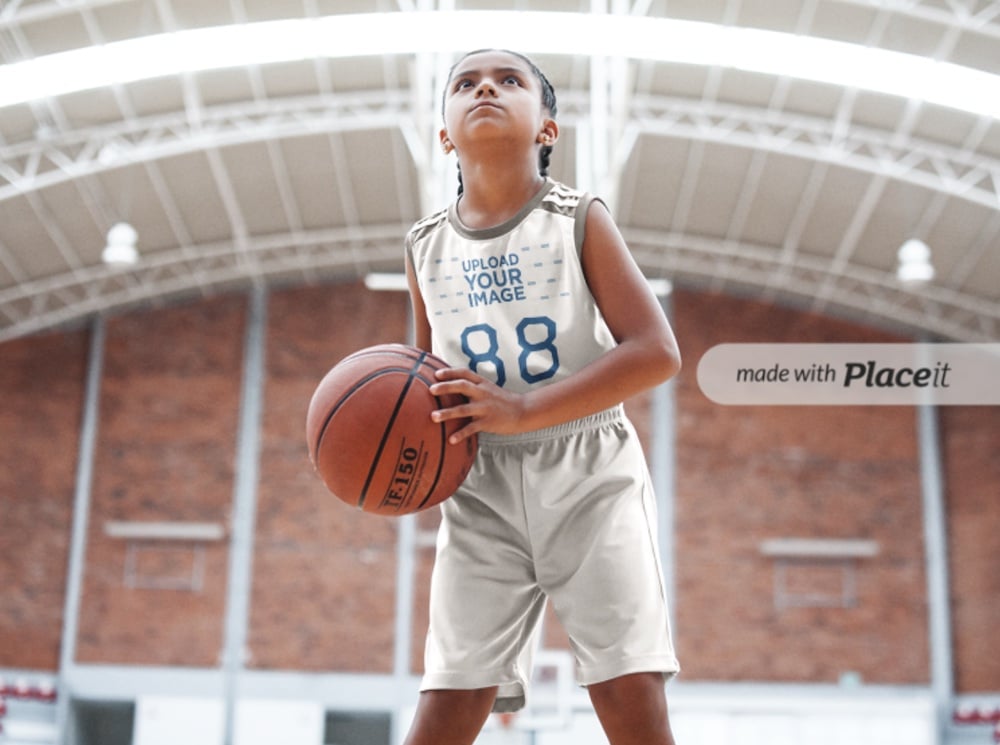 young basketball player mockup generator