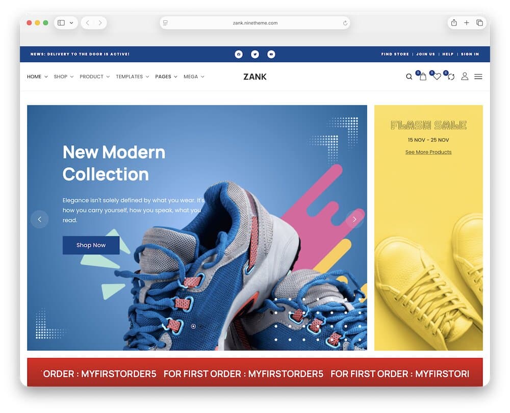 zank shoe store wordpress theme