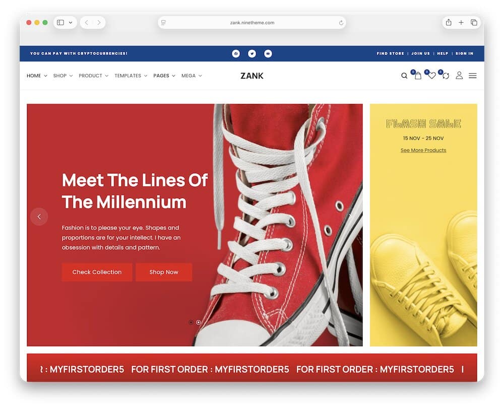 zank sports store wordpress theme