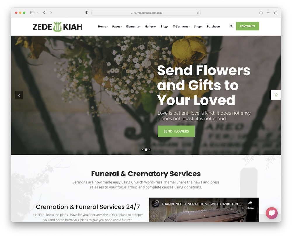 zedekiah wordpress funeral and church theme