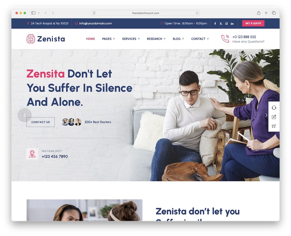 zenista mental health wordpress theme